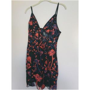 rose black multi embroidered bodycon dress